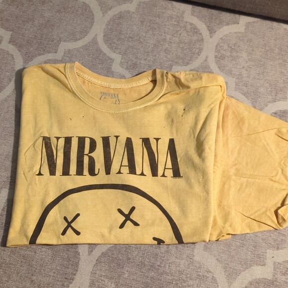 NIRVANA Tops - Nirvana Band TShirt Mustard Yellow One Size